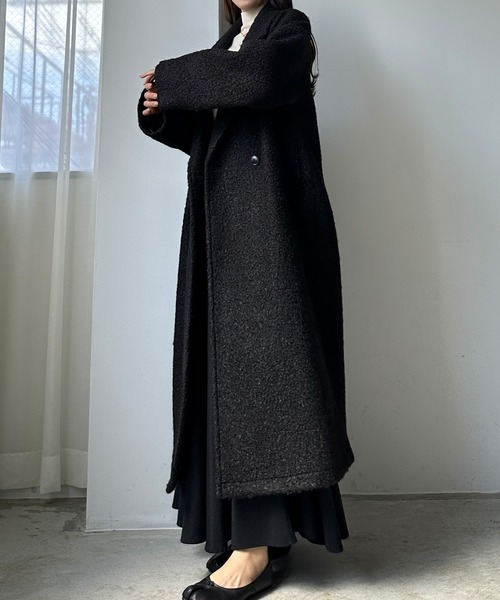 「Louere」 チェスターコート X-LARGE ブラック レディース_画像3