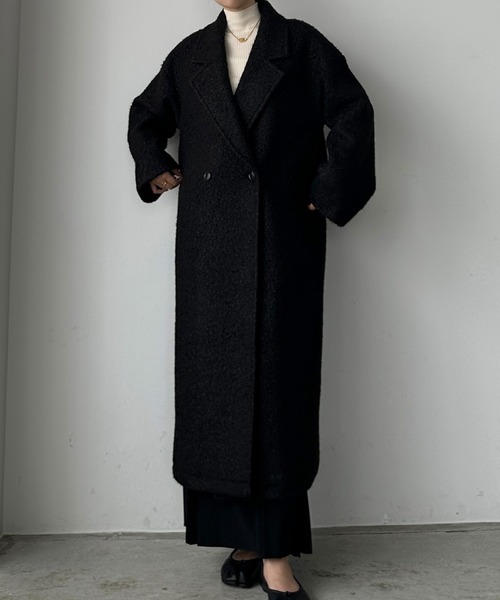 「Louere」 チェスターコート X-LARGE ブラック レディース_画像4