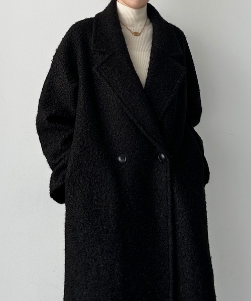 「Louere」 チェスターコート X-LARGE ブラック レディース_画像7