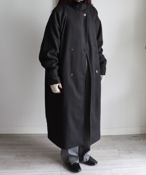 「COURO」 ステンカラーコート L ブラック レディース_画像3