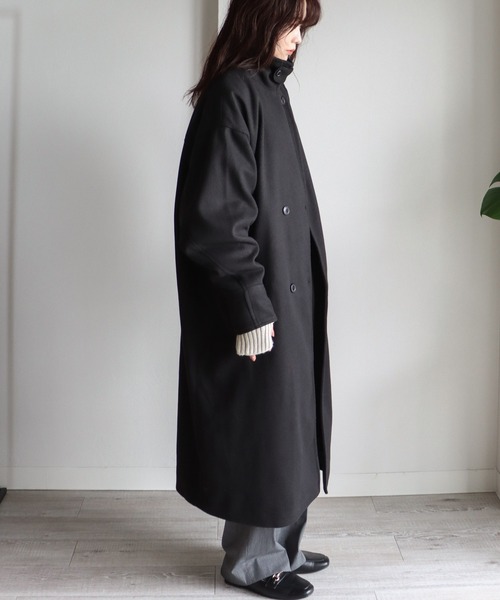 「COURO」 ステンカラーコート L ブラック レディース_画像4