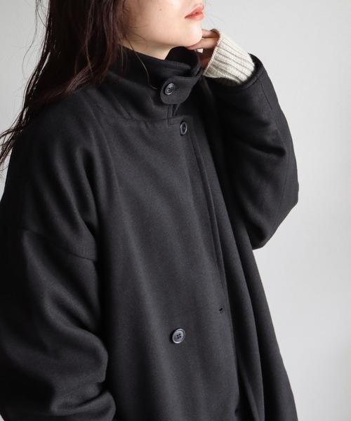 「COURO」 ステンカラーコート L ブラック レディース_画像8