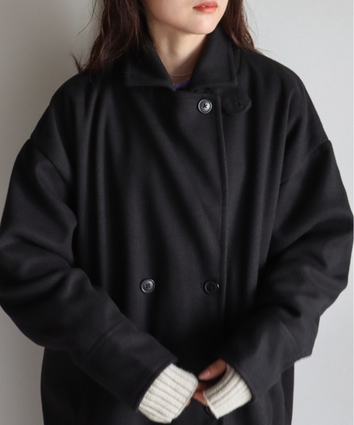 「COURO」 ステンカラーコート L ブラック レディース_画像9