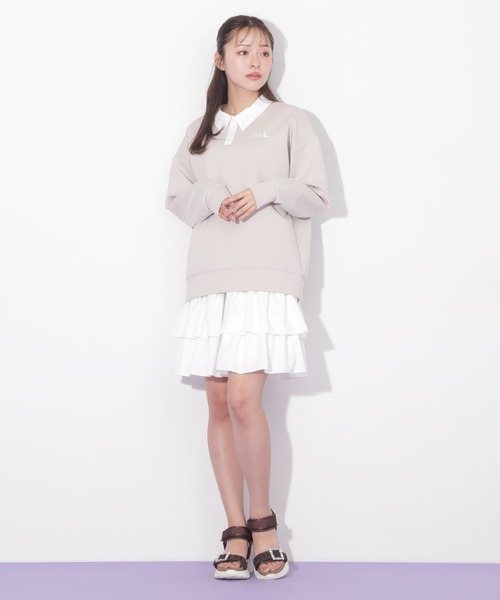 JILL by JILL STUART　襟付き2WAYビジュースウェット JILL by JILL STUART（ジルバイジルスチュアート）の「◇襟付き