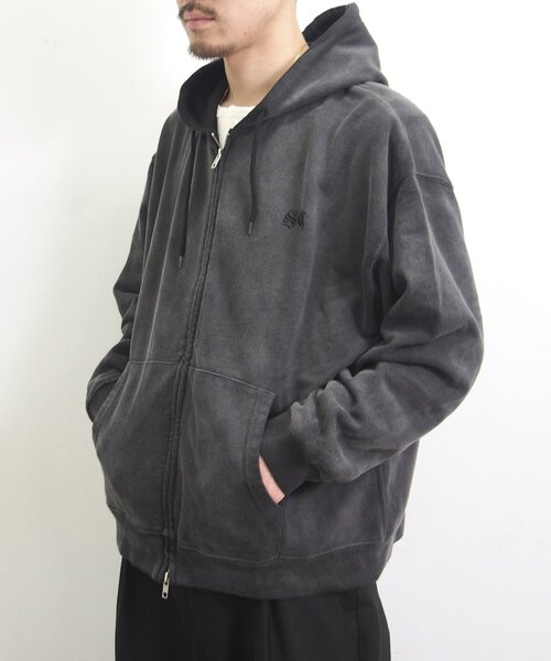 パーカー 「Sourcream/サワークリ―ム」ワッフルFADEフルジップパーカー レディース メンズ Sourcream パーカー 2サイズ「SOURCREAM/サワークリーム」刺繍