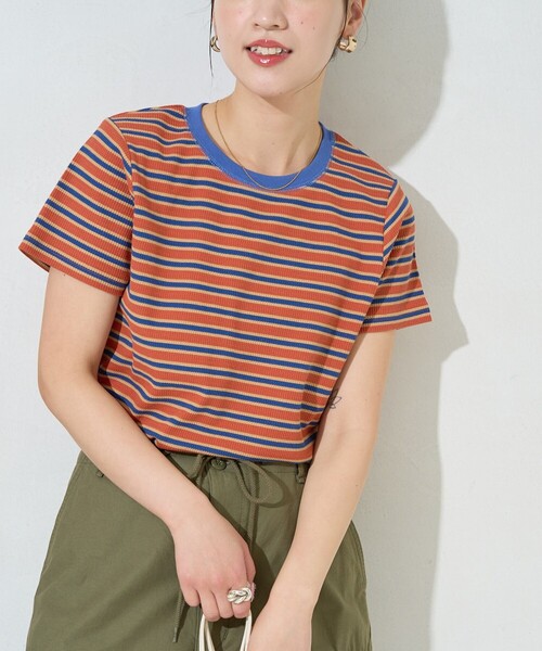 tシャツ マルチボーダーTEE レディース FREAK'S STORE tシャツ 限定展開 マルチボーダー 半袖 TEE