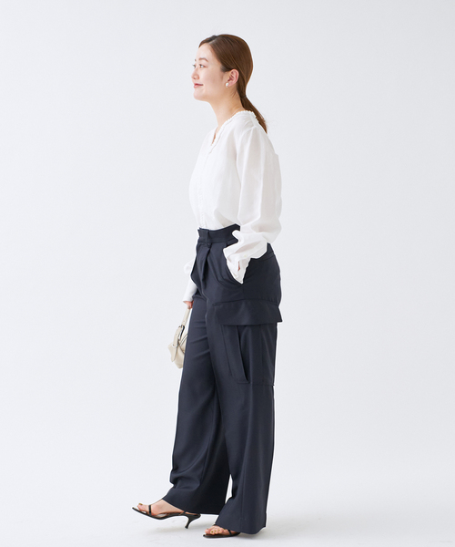 25SS 美品 IENA イエナ タックフリルブラウス IENA（イエナ） ブラウス シャツ タックフリルブラウス レディース
