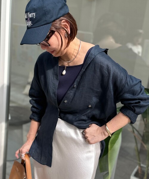 ブラウス シャツ 「WEB STAFF恵別注カラーあり」「セットアップ対応」MY STANDARD リネンシャツ レディース NOLLEY'S ブラウス シャツ 「WEB STAFF恵別注カラーあり