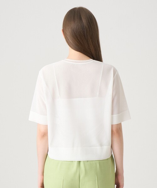 ANAYI（アナイ） tシャツ 半袖 ラッセルメッシュ プルオーバー