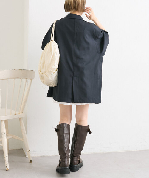 w closet ジャケット テーラードジャケット 半袖袖リボンBIG