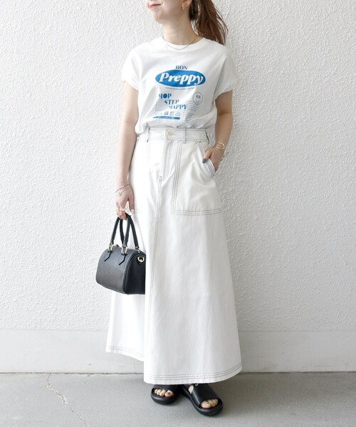 SHIPS any スカート any:「洗濯機可能」オックス ステッチ フレア