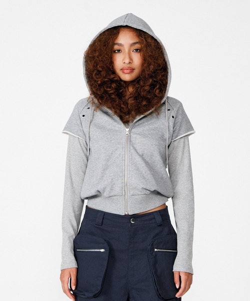 パーカー GROMMET ZIPUP HOODIE 2P レディース