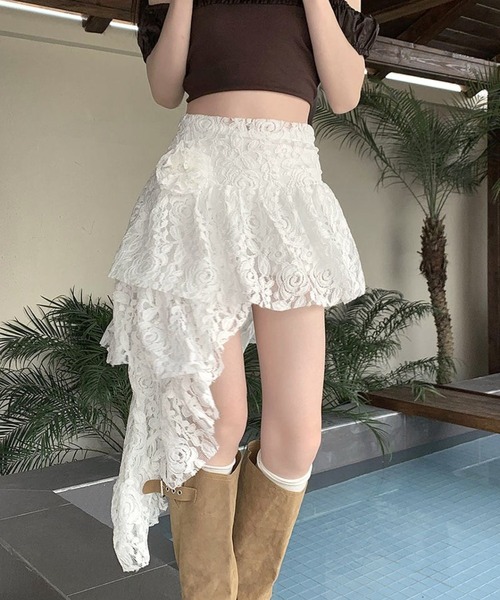 ✨超美品ADORE 花柄レース アシンメトリースカート tora3975-1.jpg