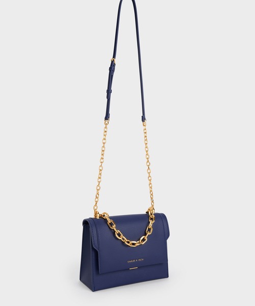 【新品ほぼ未使用】CHARLES & KEITH ネイビーショルダーバッグ CHARLES ＆ KEITH 「CHARLES & KEITH」 ショルダーバッグ S