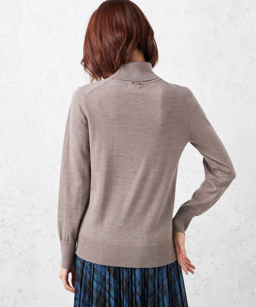 「A/C DESIGN BY ALPHA CUBIC」 タートルネックニット L ブルー レディース_画像3