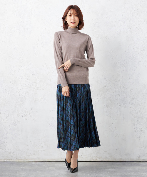 「A/C DESIGN BY ALPHA CUBIC」 タートルネックニット L ブルー レディース_画像9