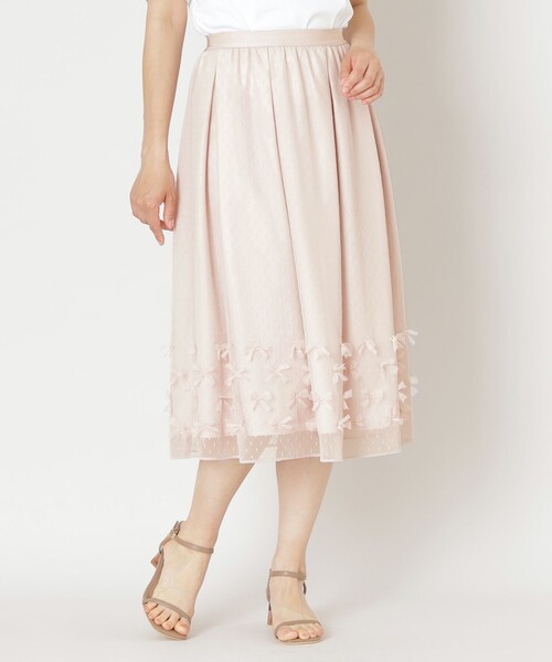 現行品♥︎tobechic大きいサイズ44♥︎リボンチュールギャザースカート 現行品♥︎tobechic大きいサイズ44♥︎リボンチュールギャザー