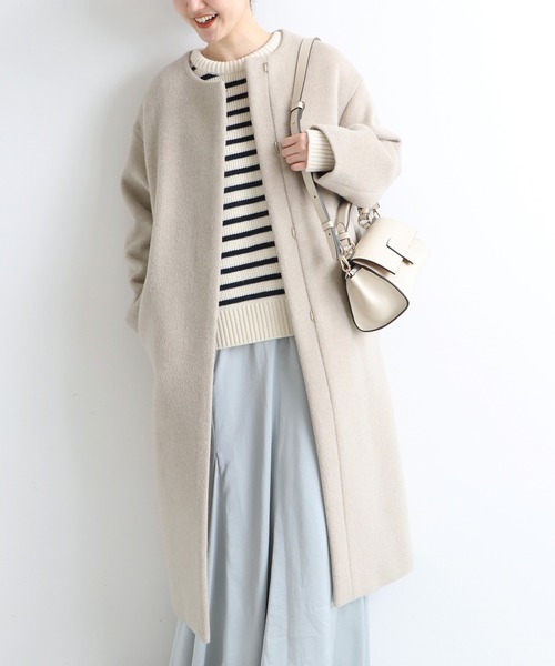 IENA（イエナ） ノーカラーコート 34 ベージュ レディース : ZOZOTOWN
