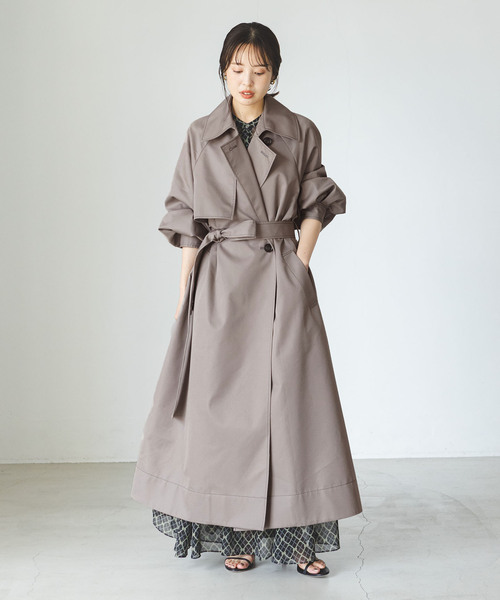 ♡Y♡　新品　NOBLE トレンチコート　サイズ36 NOBLE（ノーブル） トレンチコート 36 グレー レディース : ZOZOTOWN