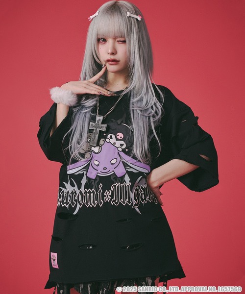 GALFY クロミ Tシャツ クロミ×GALFY(ガルフィー) クロミちゃんとGALFYの半袖TEE - Ink
