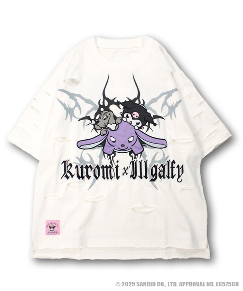 ガルフィー×クロミ ボロボロ半袖パープルTシャツ タグ付き未使用 クロミ×GALFY(ガルフィー) イルガルフィーボロボロ半袖TEE - Ink