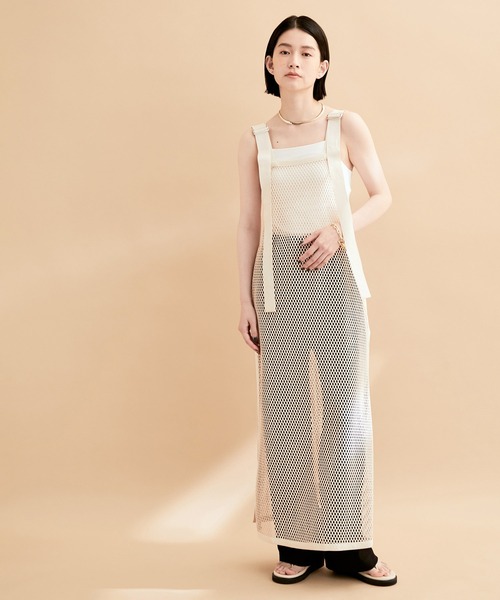 ADAM ET ROPE サロペットロングスカート　2way 美品　アダムエロペ ADAM ET ROPE' 「ADAM ROPE'」 サロペットスカート FREE オフ
