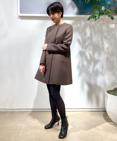 ESTNATION エストネーション＊ノーカラーコート36 ESTNATION（エストネーション） ノーカラーコート 36 アイボリー