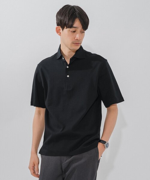 「EDIFICE」 半袖ポロシャツ MEDIUM ホワイト メンズ