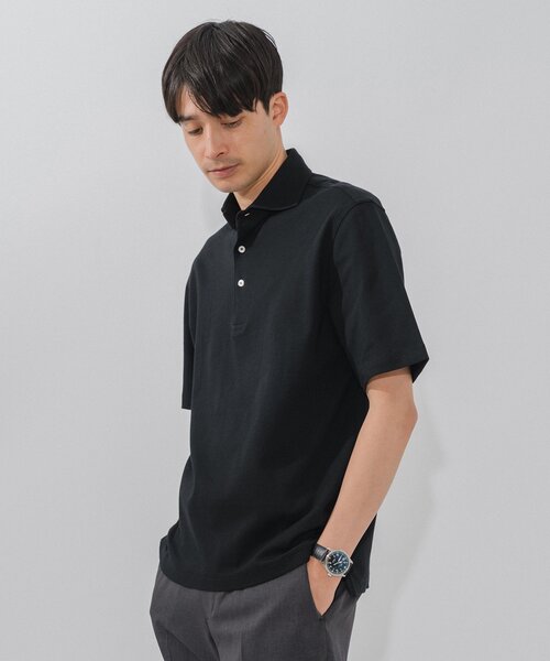 「EDIFICE」 半袖ポロシャツ MEDIUM ホワイト メンズ