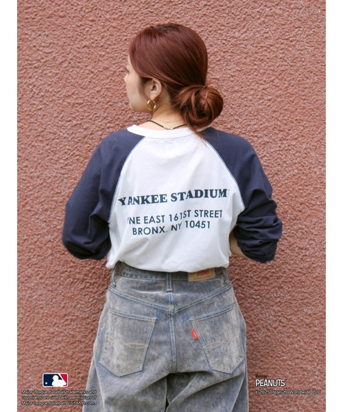 tシャツ 「MLB PEANUTS」ラグランTee レディース Ungrid tシャツ 「MLB PEANUTS」ラグランTee レディース