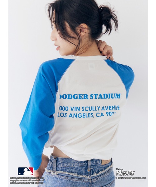 ＼期間限定10%OFF／予約商品/Ungrid アングリッド 【MLB×PEANUTS】ラグランTee 112542779701 8月末〜9月末入荷予定 ネコポス送料無料 キャンセル返品不可 期間限定10%OFF】Ungrid アングリッド 【MLB×PEANUTS】ロゴTee