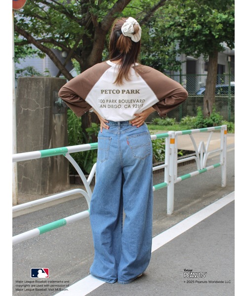 tシャツ 「MLB PEANUTS」ラグランTee レディース Ungrid tシャツ 「MLB PEANUTS」ラグランTee レディース