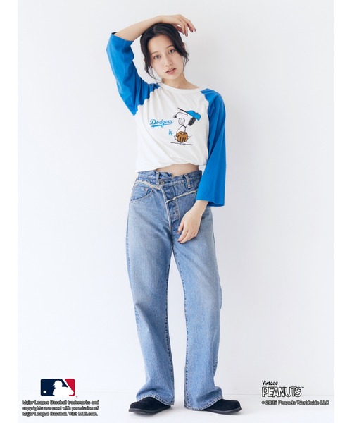 Ungrid tシャツ 「MLB PEANUTS」ラグランTee レディース