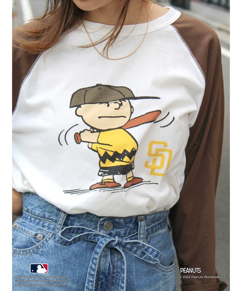 tシャツ 「MLB PEANUTS」ラグランTee レディース Ungrid tシャツ 「MLB PEANUTS」ラグランTee レディース