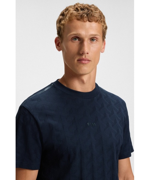 tシャツ コットン Tシャツ ジャカードパターン メンズ