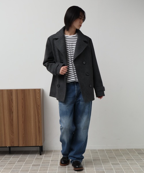 Denime 肉厚　ヘビーメルトン　Pコート　黒 Mサイズ U.S. POLO ASSN.（ユーエスポロアッスン） pコート ピーコート