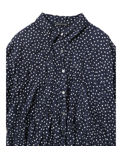 mizuiroind（ミズイロインド） ブラウス シャツ ドットプリント