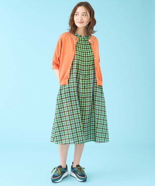 【新品タグ付き】Jocomomola　ホコモモラ　シビラ　ワンピース　40 ホコモモラ/Jocomomola】ワンピースAライン ストレッチ黒 シビラ40