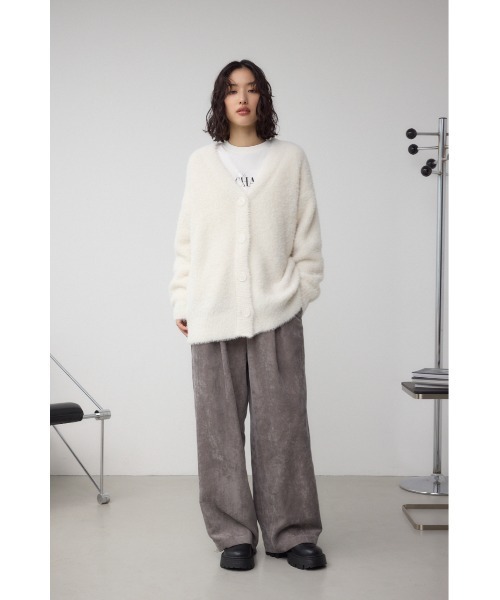 ARGUE アーギュ モヘヤ混 ニットカーディガン グレー モヘヤライクニットカーディガン（ニット/セーター）｜AZUL BY MOUSSY
