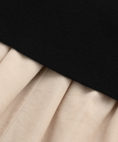 ワンピース ブラウジングニットドッキングワンピース 「低身長・小柄