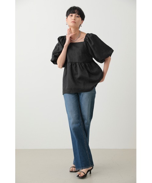 「crie conforto」 半袖ブラウス MEDIUM ブラック レディース_画像3