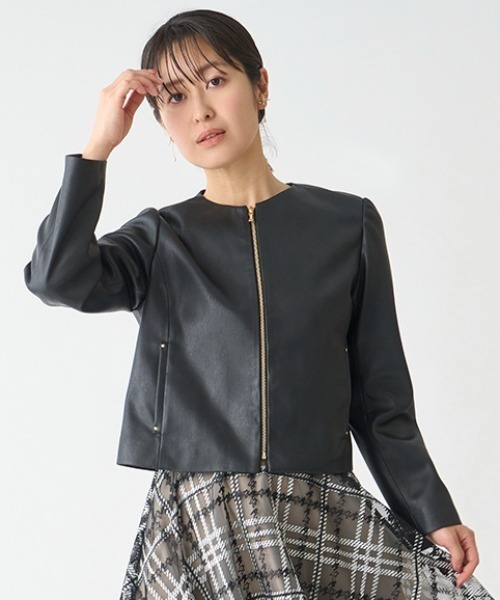 【美品】CELFORD ノーカラーへプレムジャケット サイズ36 CELFORD（セルフォード） ジャケット ノーカラーペプラムジャケット 36