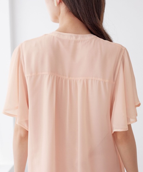 「alotta」 半袖ブラウス LL ネイビー レディース_画像6