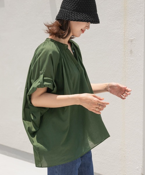 「URBAN RESEARCH DOORS」 半袖ブラウス MEDIUM グレー系その他 レディース_画像2