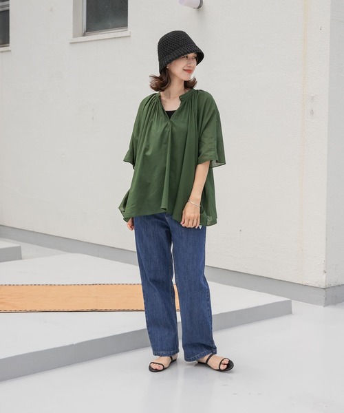 「URBAN RESEARCH DOORS」 半袖ブラウス MEDIUM グレー系その他 レディース_画像9