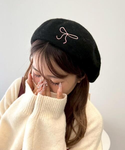 即完売　HMDOG SUPERIOR 刺繍ベレー帽 黒 即完売HMDOG SUPERIOR 刺繍ベレー帽 黒