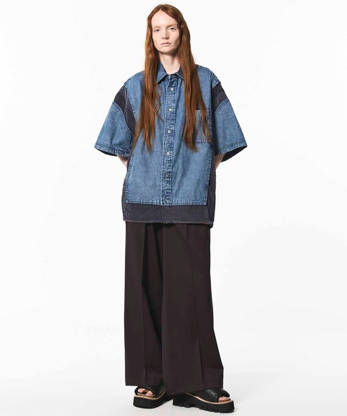 「MAISON SPECIAL」 半袖シャツ 1 ネイビー メンズの画像