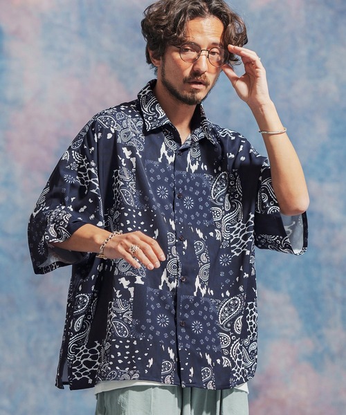「Jih Nunc」 半袖シャツ S ブラック メンズの画像