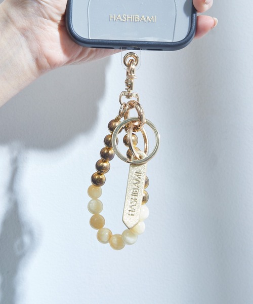 Hashibami（ハシバミ） 「HASHIBAMI」大玉天然石 × レザー スマホ