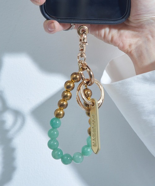 Hashibami（ハシバミ） 「HASHIBAMI」大玉天然石 × レザー スマホ